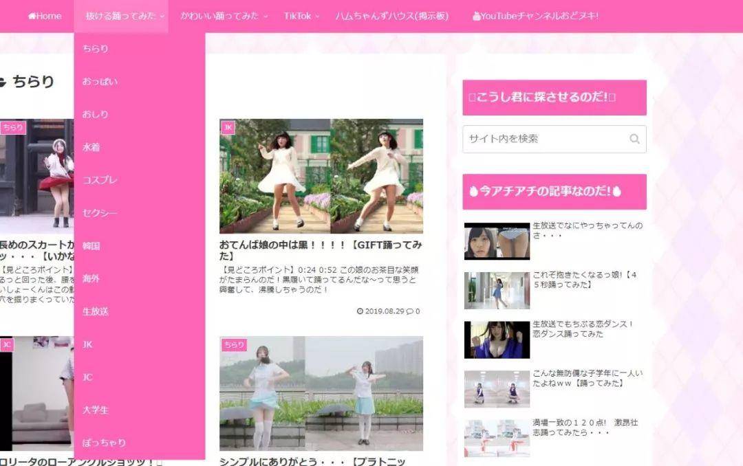 在日本，有一个专门搜集宅舞走光瞬间的网站……bilibili的舞姬也没逃掉。